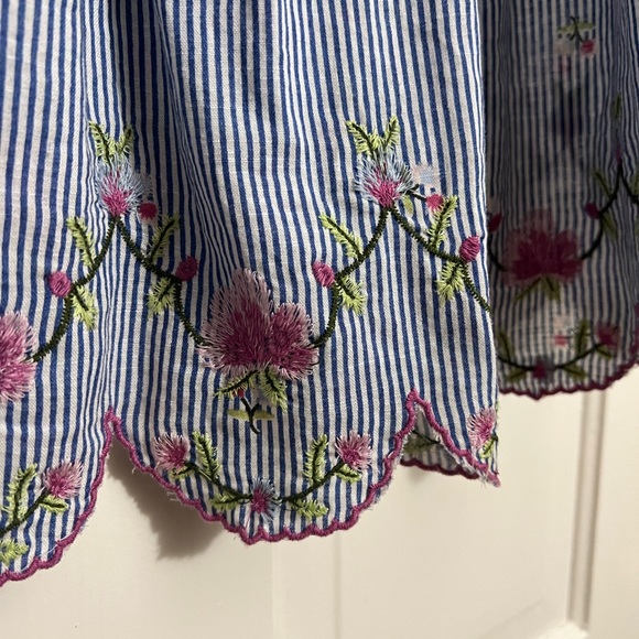 River Island Smocked Embroidered Cotton Mini Dress, M - Picture 10 of 14